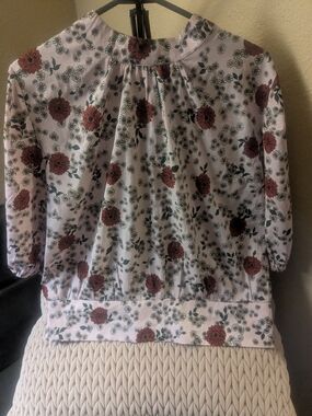 Pink Floral Blouse Short Sleeve Smocked Bottom Girl Soul Size 1x